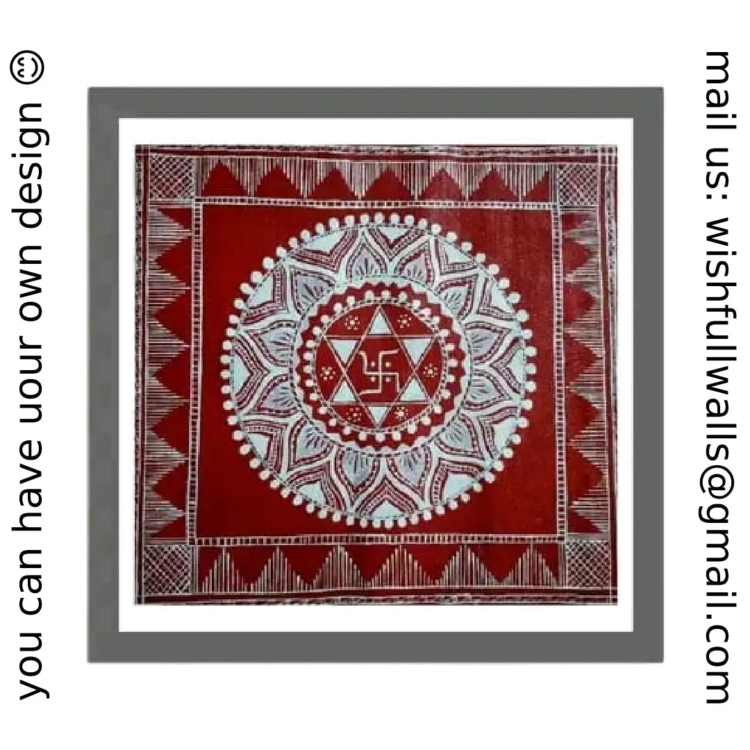 Handcrafted Aipan Art – Framed Traditional Kumaoni Folk Art