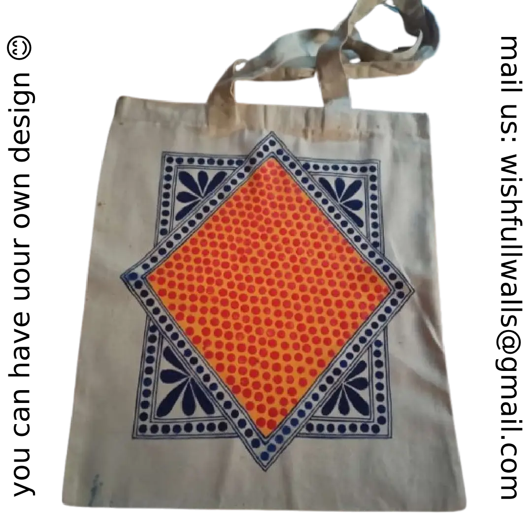 Hand-Painted Floral Canvas Tote Bag – Eco-Friendly & Stylish