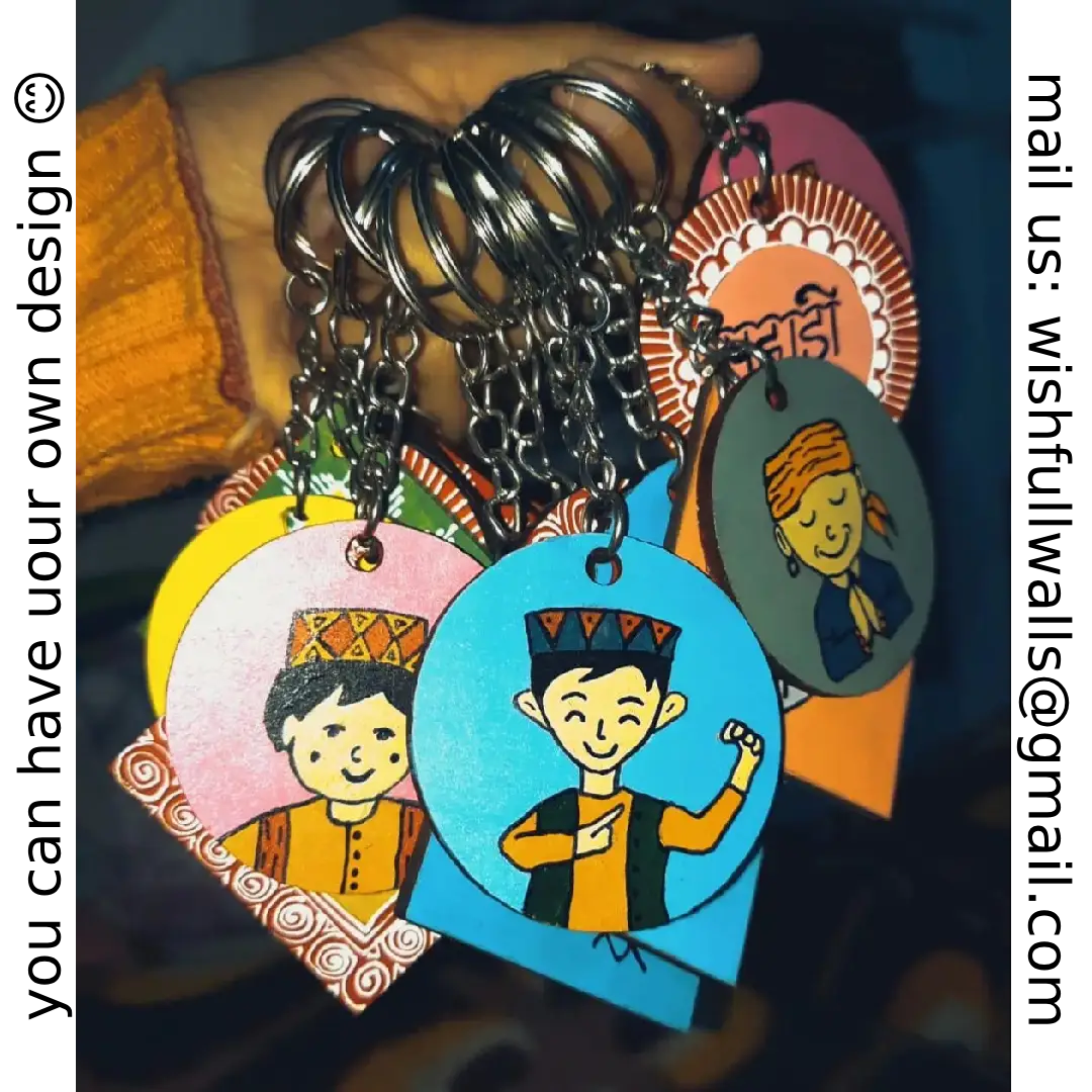 Hand-Painted Wooden Keychains – Customizable & Unique