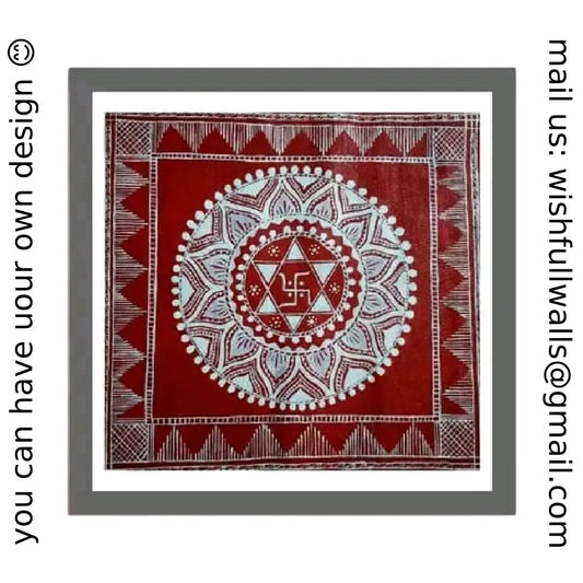 Handcrafted Aipan Art – Framed Traditional Kumaoni Folk Art