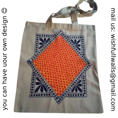 Hand-Painted Floral Canvas Tote Bag – Eco-Friendly & Stylish