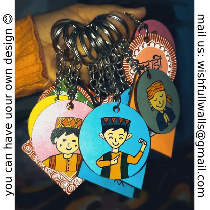 Hand-Painted Wooden Keychains – Customizable & Unique