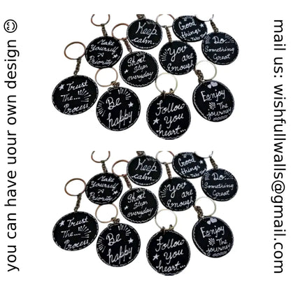 Hand-Painted Wooden Keychains – Customizable & Unique